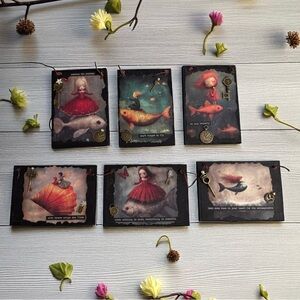“Moody Moments, # 1-6” Set of Rustic Ephemeral Decoupaged Wooden Plaques